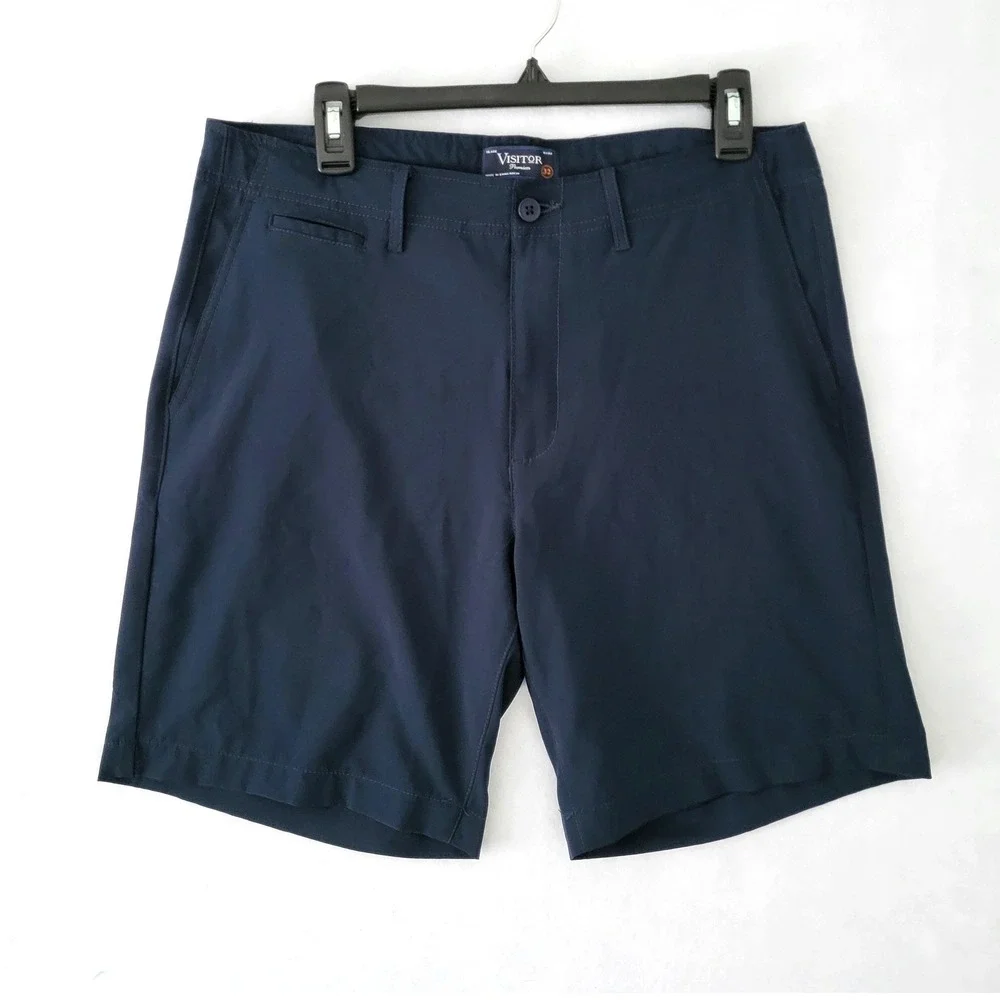 Visitor Premium Golf Shorts Men's 32‎ Navy Blue Performance